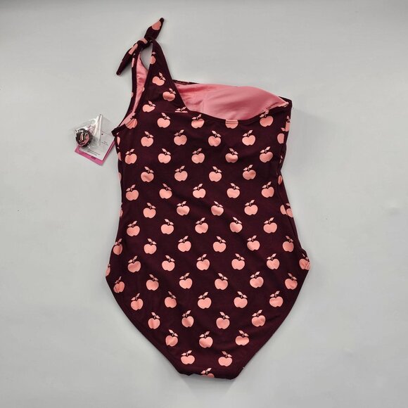 NWT kate spade new york Apple Toss Bunny Tie One Shoulder One-Piece Size Large - Picture 3 of 4